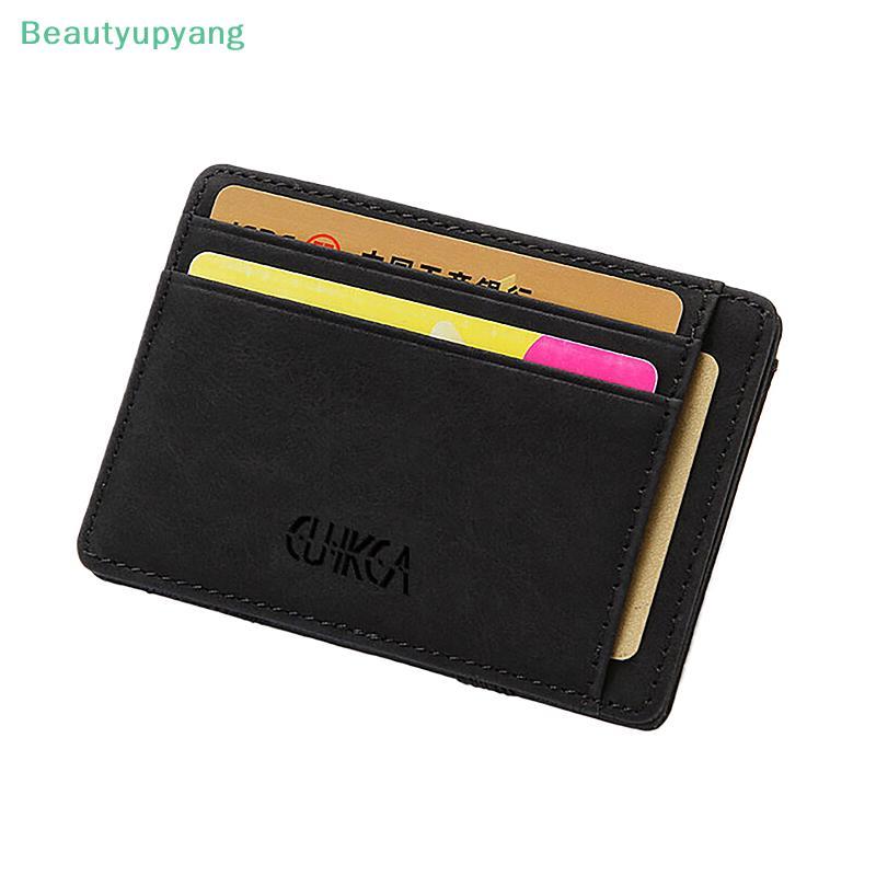 [Beautyupyang] Flip Creative Mens Wallet PU Card Holder Mens Coin Purse Short Zipper Wallet Card Hol