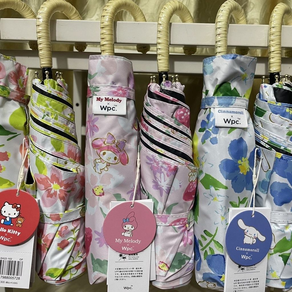 WPC ร่มกันแดดน้ำหนักเบามาก Melody x Sanrio ร่มแบบคล้องคอ ปกป้องจากแสงแดดด้วยไวนิล