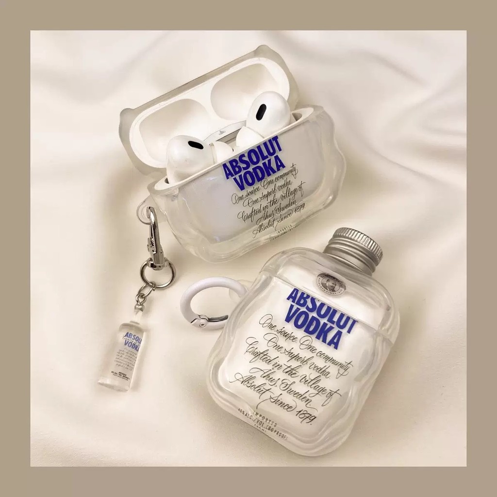 Ins Creative Stereo Bottle Cap วอดก้า airpods3 เคสป้องกัน airpod4 เหมาะสําหรับ Apple pro2 เคสหูฟัง