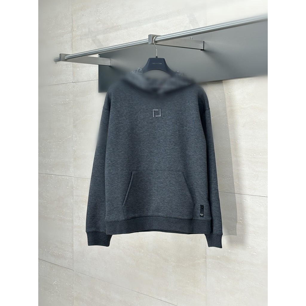 IW5V FEEN  New FF Embroidered hooded sweatshirt, American street style loose-fit sweatshirt