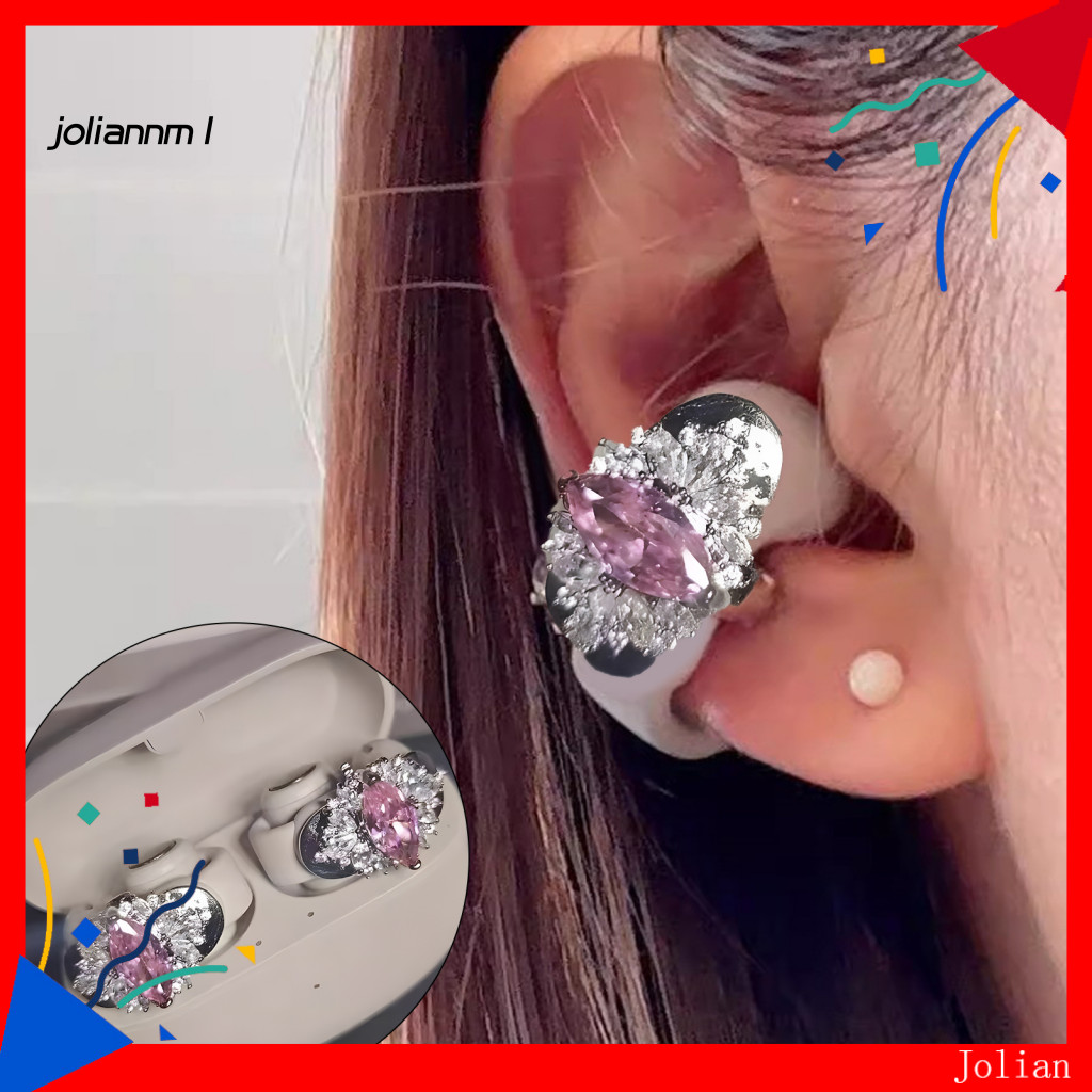 [JM] Snap-on หูฟังอุปกรณ์เสริมอุปกรณ์เสริมหูฟัง Rhinestone Clip-on หูฟังตกแต่งเปิดหู Diy Zirconia อุ