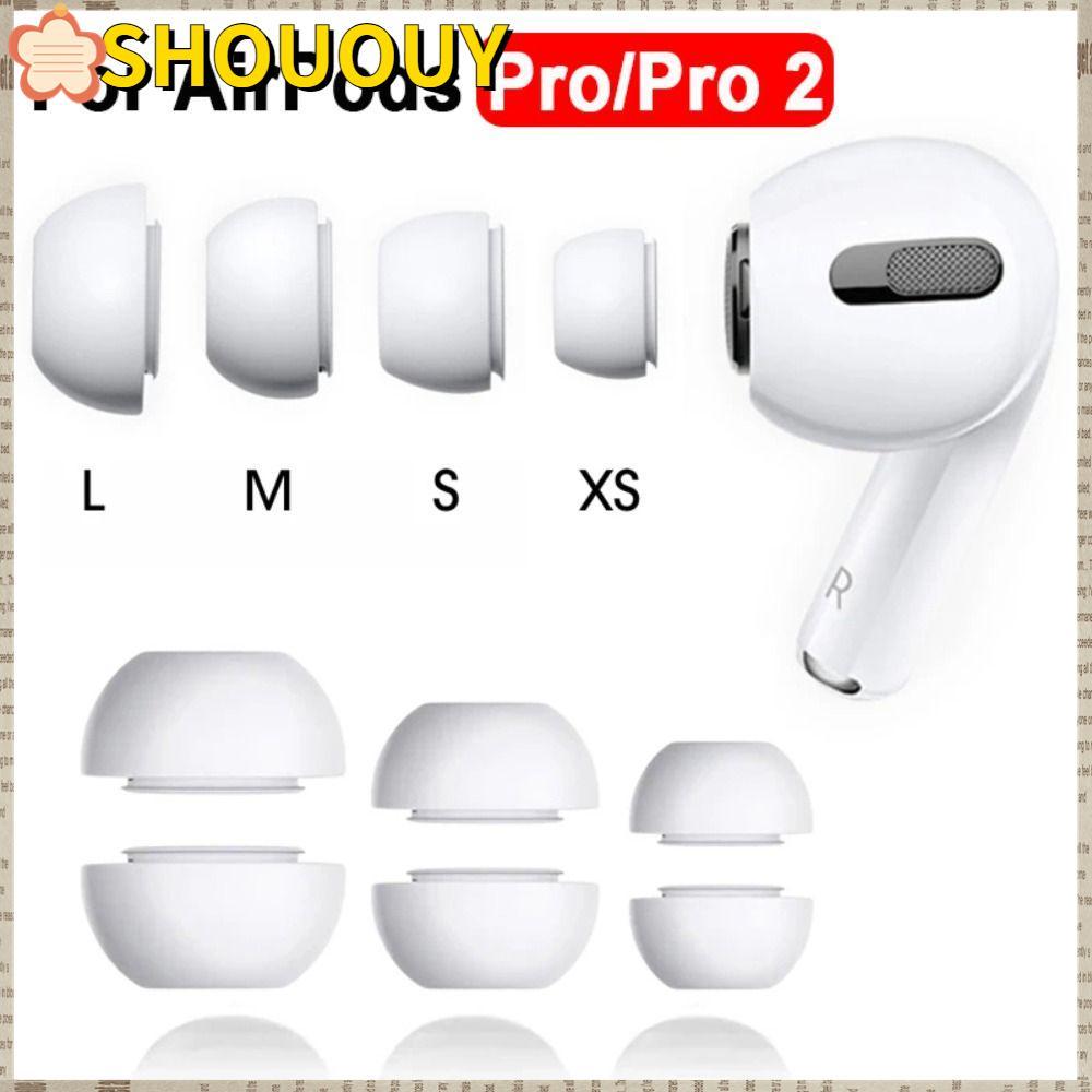 SHOUUY ปลั๊กอุดหู,อุปกรณ์เสริมซิลิโคนเปลี่ยน Eartips, Soft XS/S/M/L หูฟังหูฟังสําหรับ AirPods 1/2