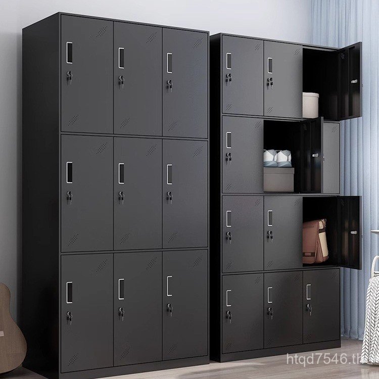 Locker Storage Locker Storage w & Tin Cabinet Lock หอพักห้องน้ําสีดําเปลี่ยน Locker Gym พร้อมพนักงาน