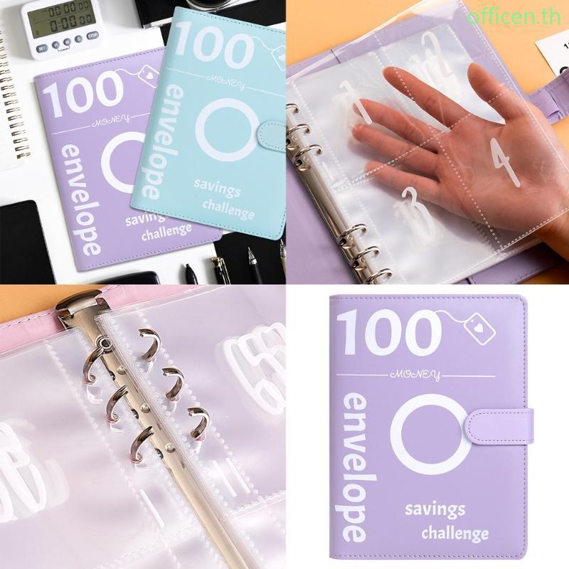 Cen Budget Binder Planner ชุดซองเงินสดและสติกเกอร์ตัวเลข 6 แหวน Budget Binder Planner Journal สําหรั