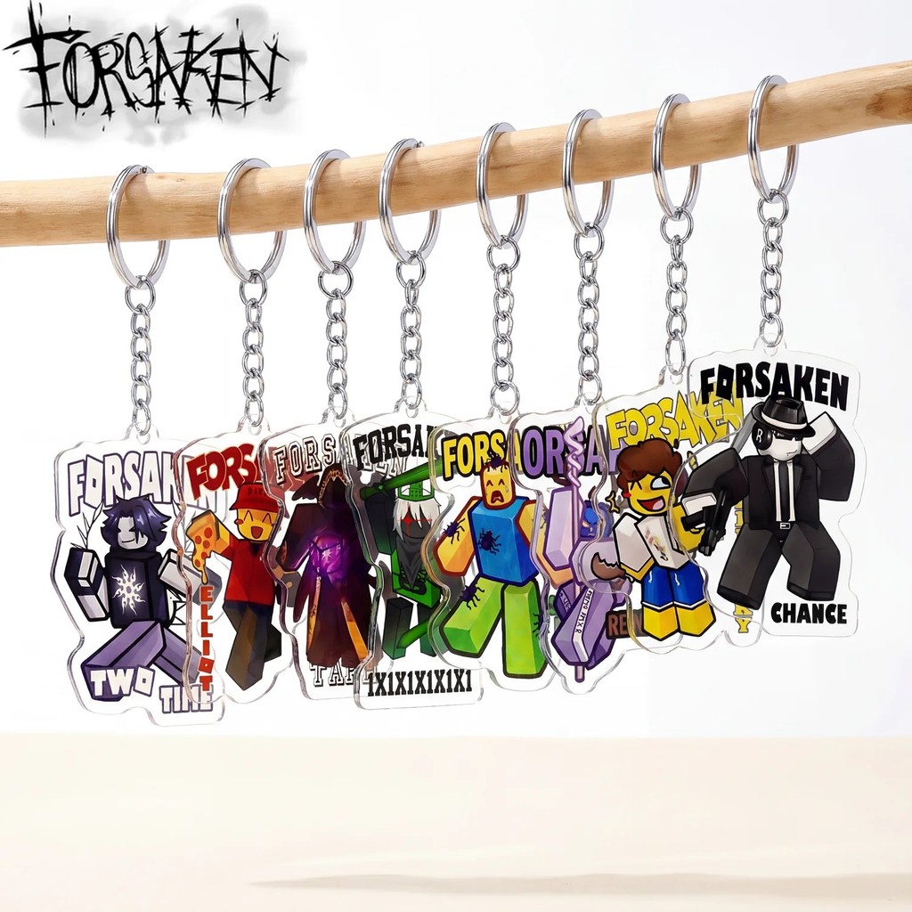 Roblox Forsaken อะคริลิค Mica พวงกุญแจ 6 ซม.รูป Guest 1337 Two Time 1x1x1 Shedletsky กระเป๋านักเรียน