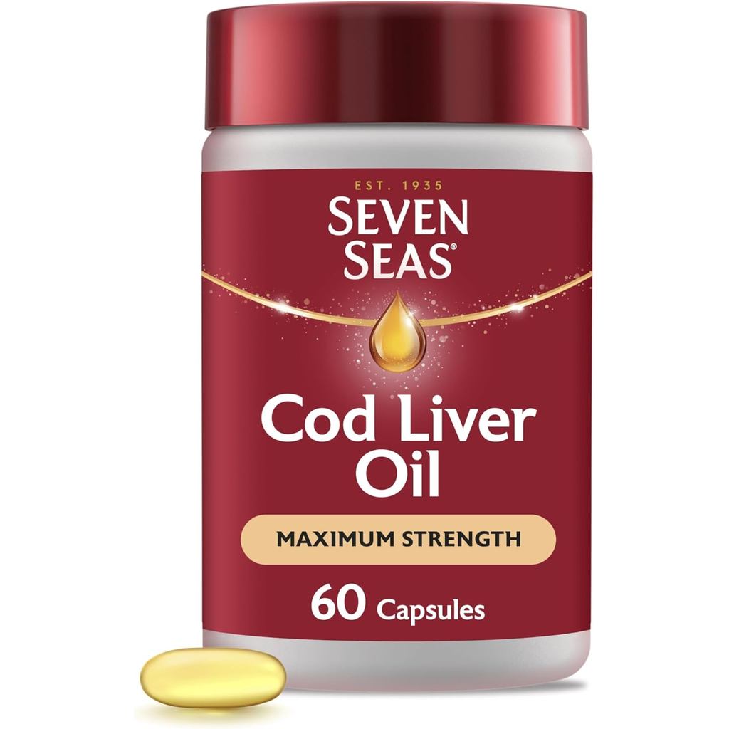 น้ำมันปลาเค็ม Seven Seas Max Strength Omega-3 กับวิตามินดี ขนาด 60 แคปซูล