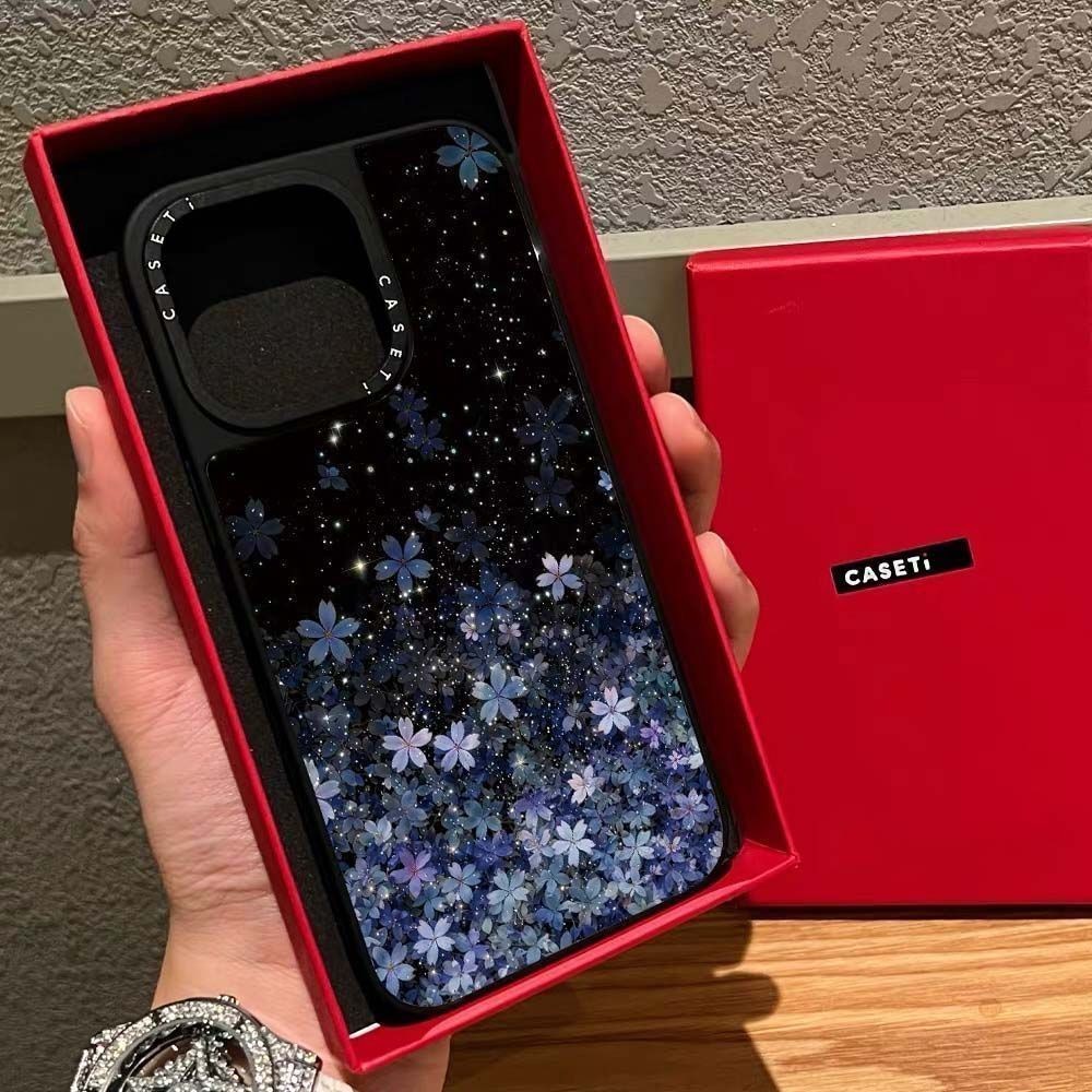 CASETIFY Co-Branded Dark Series Sakura Flower iPhone17promax เคสโทรศัพท์ Apple 16 กระจก 15143C 03.14