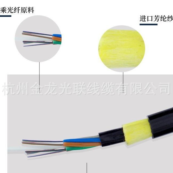 24-Core ADSS Optical Cable ราคา ADSS-24B1-100-PE Optical Cable กลางแจ้ง ADSS Power Optical Cable