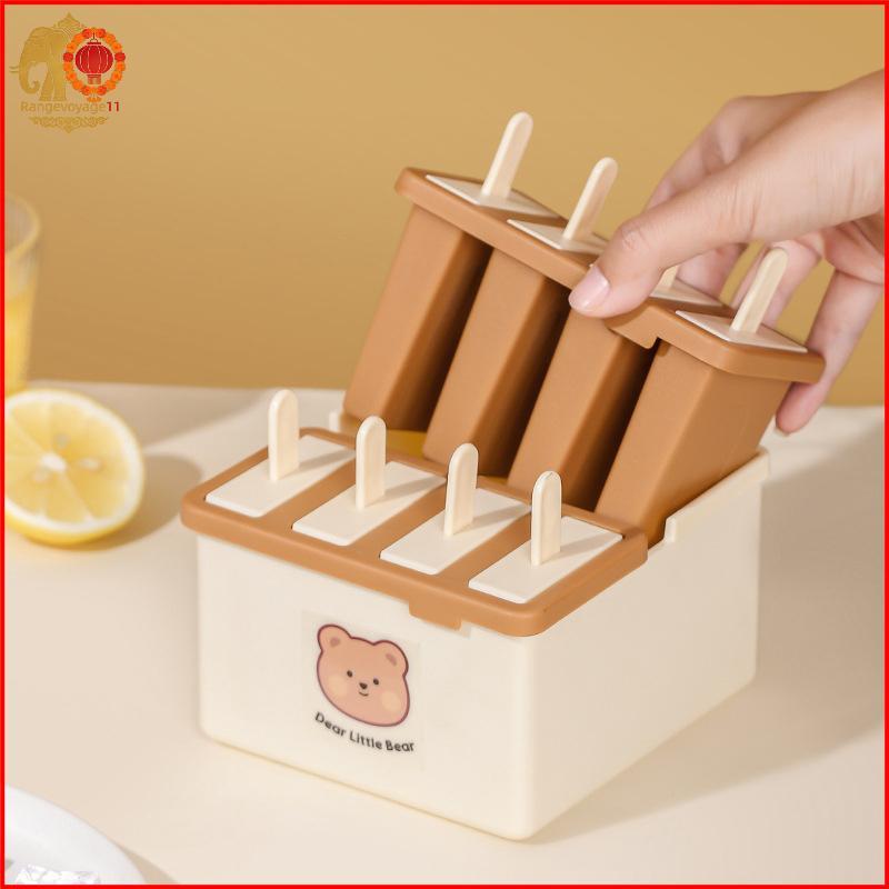 [RG1] 4/8 กริดไอติมแม่พิมพ์พร้อมฝาปิดบ้านทําโฮมเมดถั่วเขียวไอติมไอศกรีมโฮมเมดแม่พิมพ์ไอศกรีมแช่แข็ง 