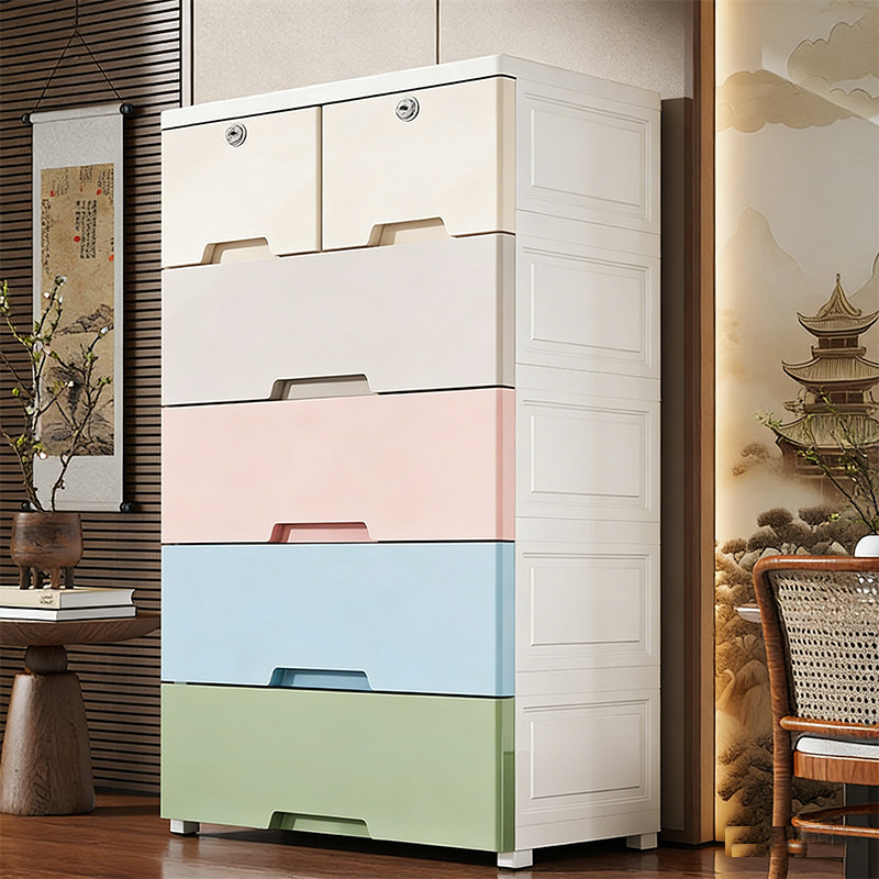 DERALE ลิ้นชักใส่เสื้อผ้า ลิ้นชักเก็บของ ลิ้นชักพลาสติก 7/6/5/4/3ชั้น วัสดุ PP  ลิ้นชัก หลากหลายชั้น ตู้เสื้อผ้า มีล้อ