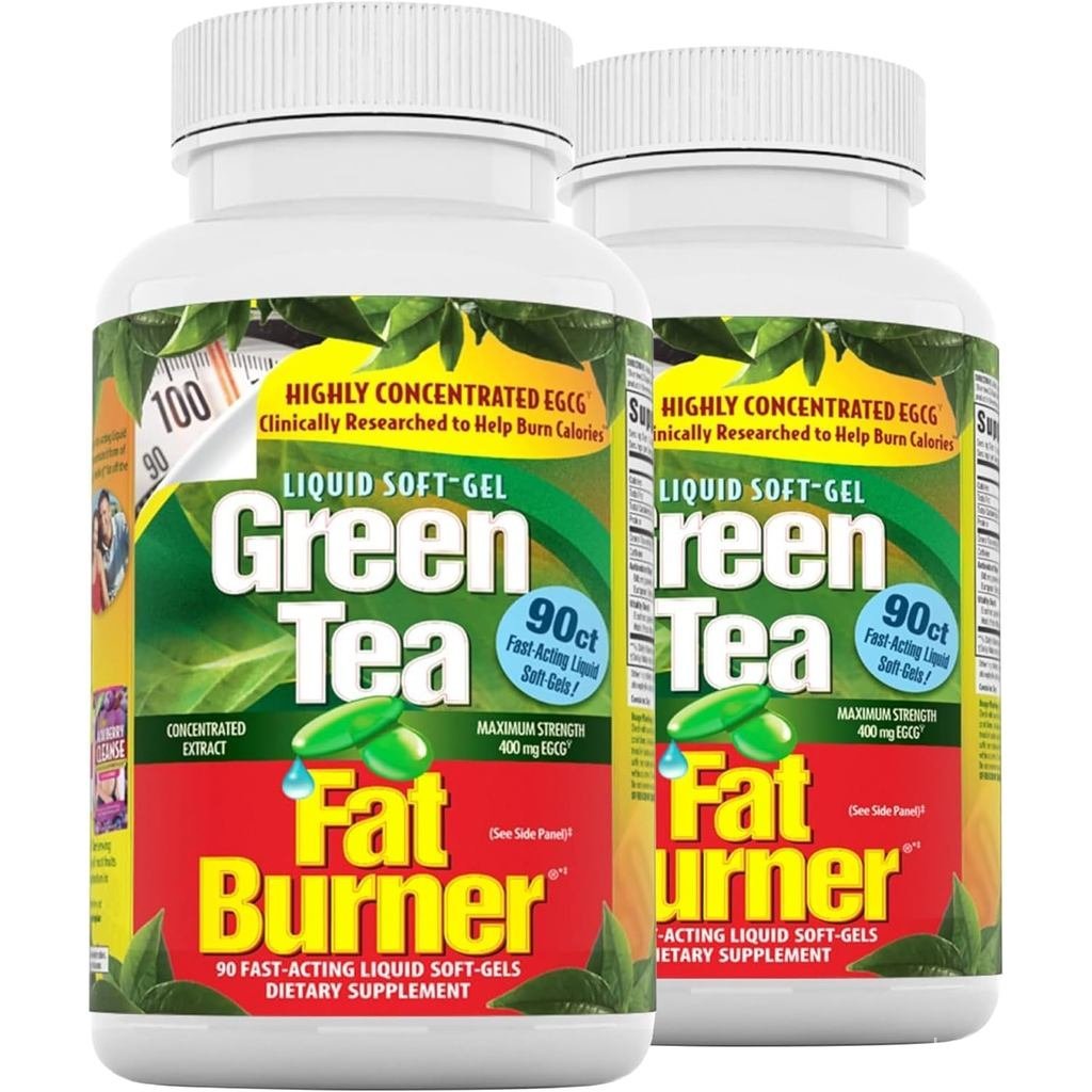 Applied Nutrition กรีนทีFat Burner - แคปซูลเหลว 90 เม็ด แพคx2 - ช่วยเผาพลาญแคลอรีและเต็มไปด้วยสารต้า