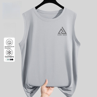 EERSHENSHIE เสื้อกั๊กผ้าไหมน้ําแข็งสําหรับผู้ชายฤดูร้อนสวมใส…