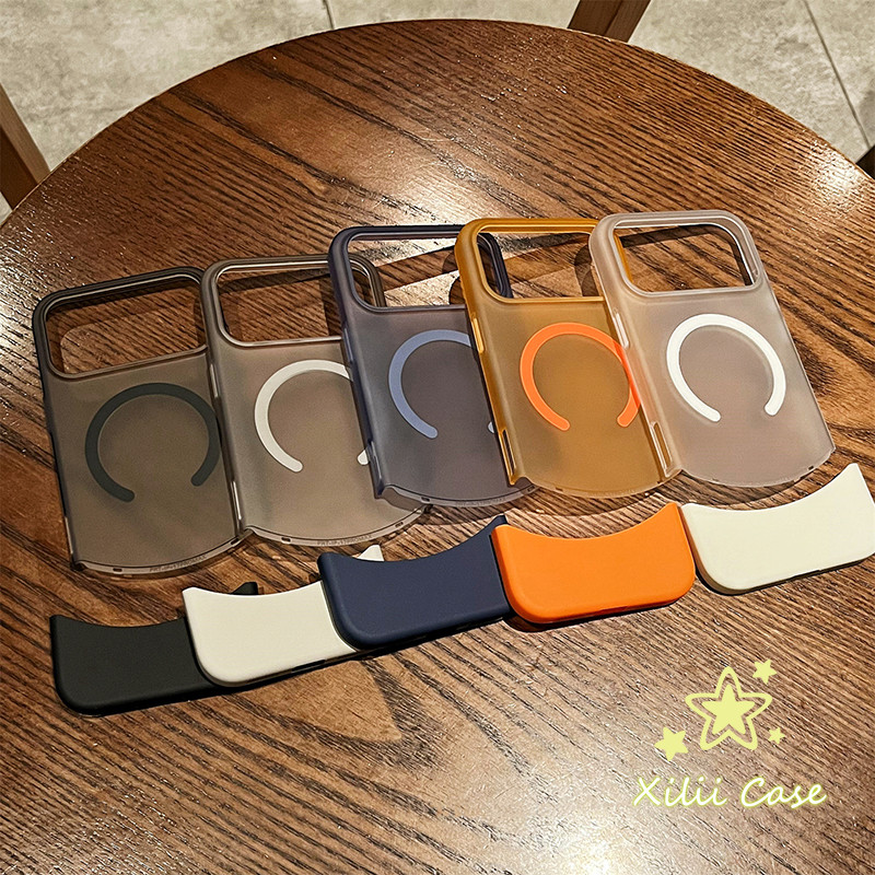 เคสไอโฟน17 13 15 สำหรับIPhone 15 17 16 Air 11 14 12 13 Pro Max 7 8 15 14 16 Plus เคสแม่เหล็กกันซึม สไตล์สีตกแต่งฮิต