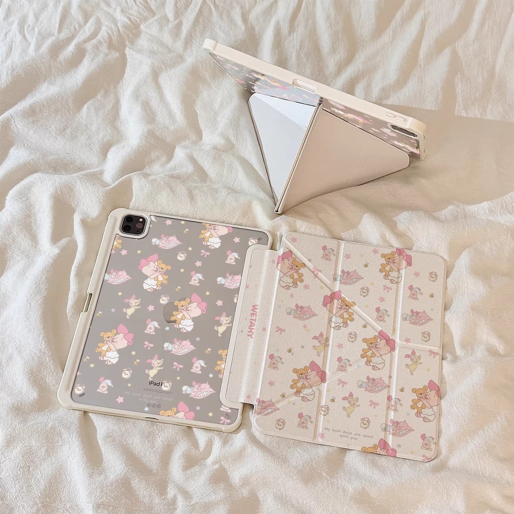 [โชคดี] ชุดนอนหมู ipad10/9/8 รุ่น A16 เคสป้องกัน pro37 ซม. เคสแบน air6/5 เคสป้องกันอะคริลิค 2025 สไต