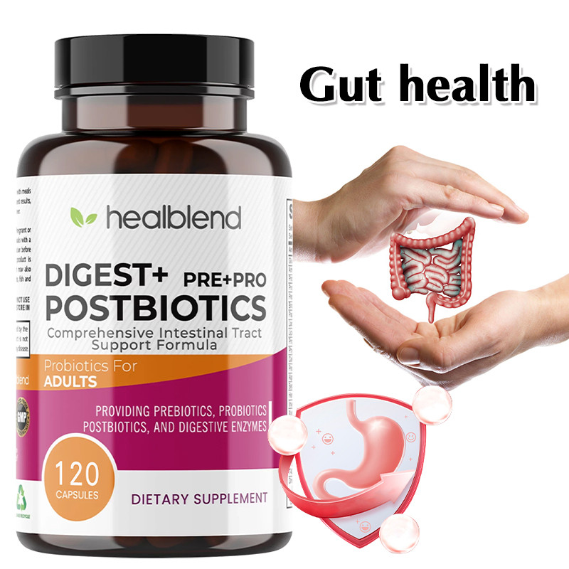 Pre+Pro Postbiotics แคปซูล | โปรไบโอติกส์ พรี+โพสต์ไบโอติกส์+16 เอนไซม์ย่อย | สนับสนุนสุขภาพลำไส้และการย่อยอาหาร | GMP