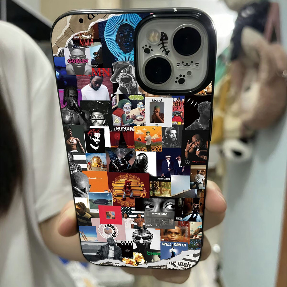 เคสไอโฟน13 ลายคอลลาจปกอัลบั้มฮิปฮอปสุดเท่ สำหรับ IPhone 16 17 15 11 14 12 13 Pro Max 14 15 16 7 8 Plus X XS Max XR MINI