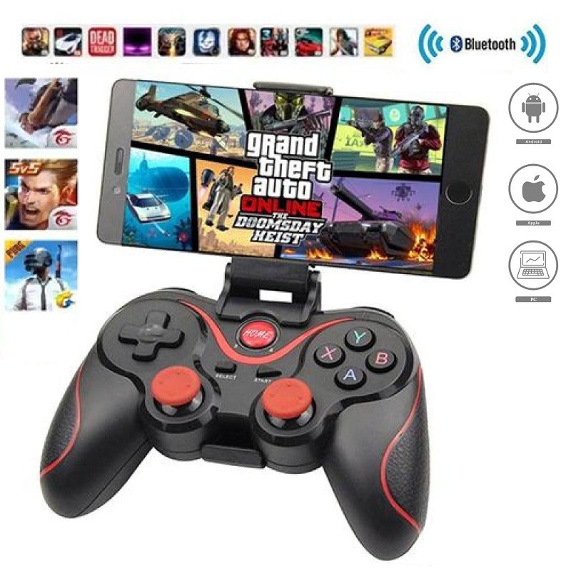 จอยเกม Bluetooth X3 ไร้สาย รองรับ iOS Android PC พร้อมที่จับมือถือ คอนโทรลเลอร์เกม เล่นลื่น ใช้งานง่าย
