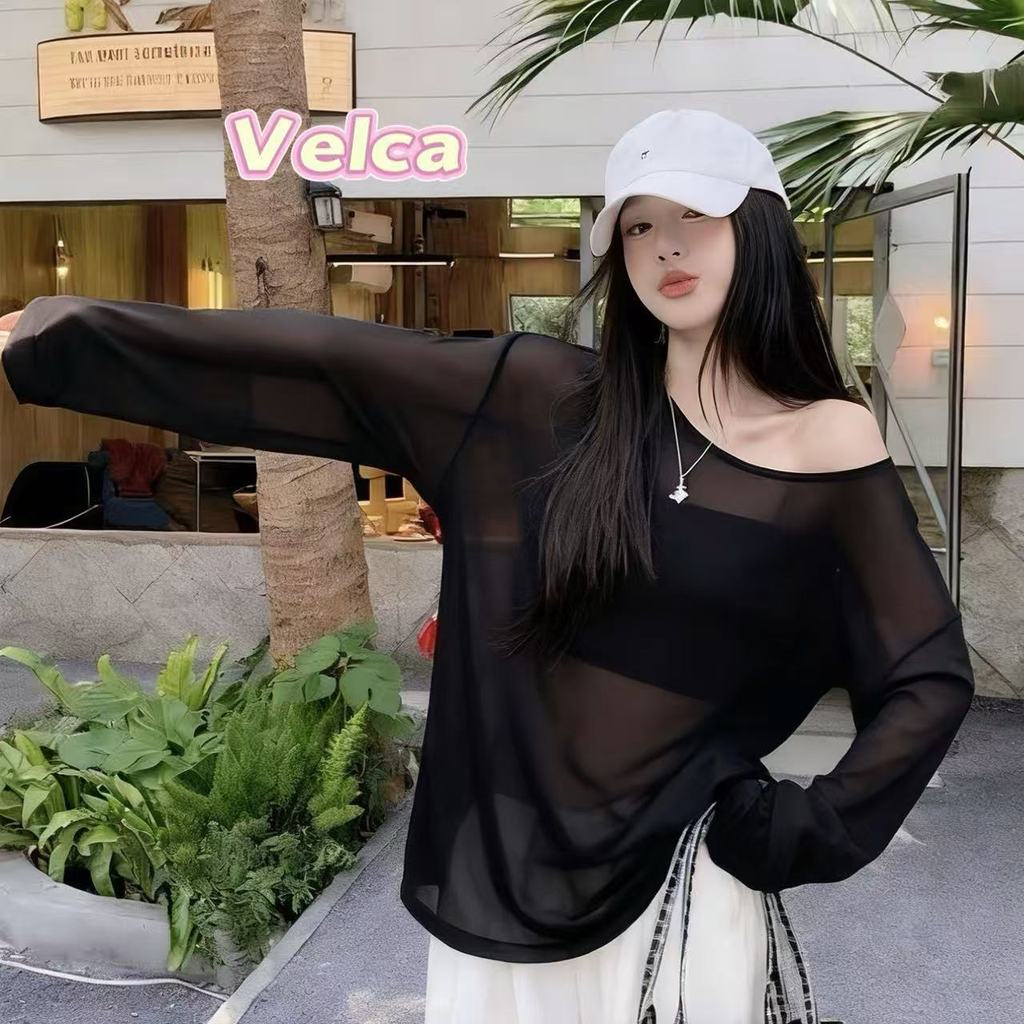 พร้อส่งจากกทม Oversize เสื้อชีฟองทรง ใส่แมทช์เสื้อสายเดี่ยว หรือ บิกินี่ ใส่คลุมได้ทุกงาน Velca