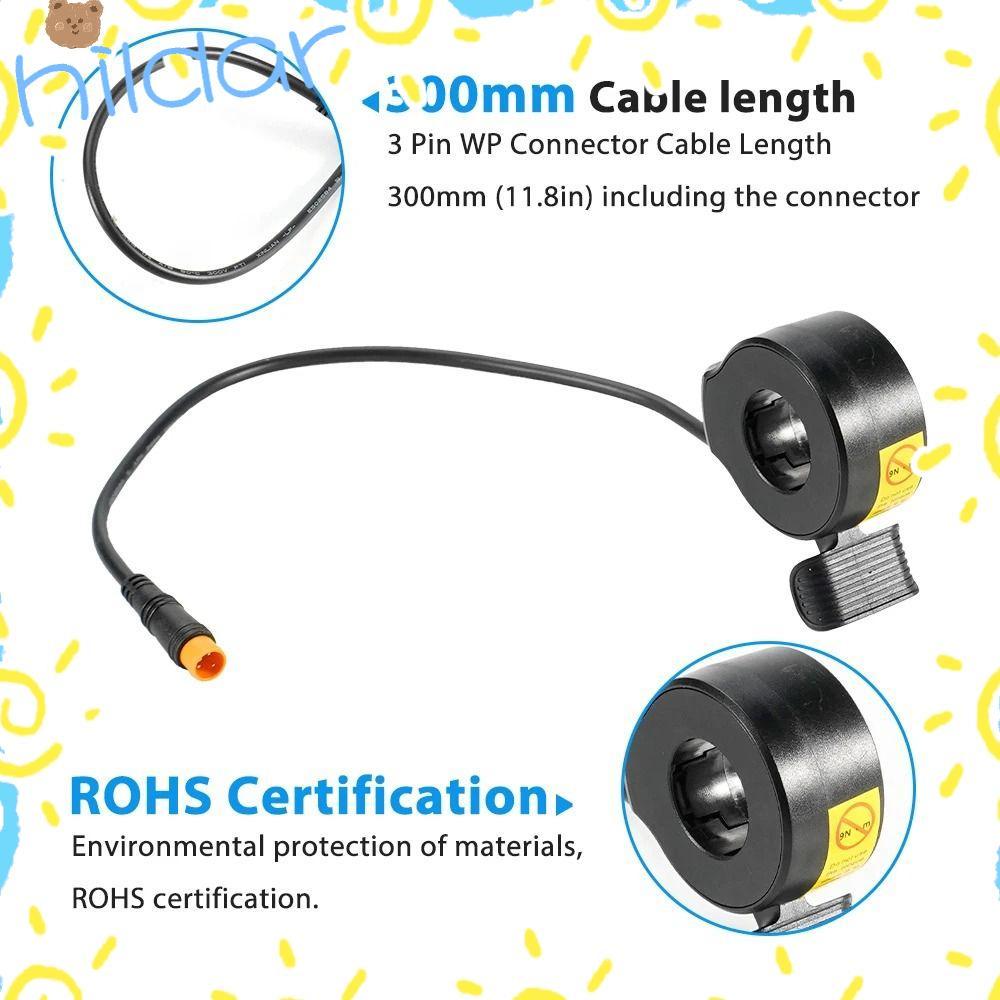 HLAR Finger Thumb Throttle,พลาสติก 24V 36V 48V Ebike Thumb Throttle,คุณภาพสูงสีดํากันน้ําไฟฟ้าจักรยา