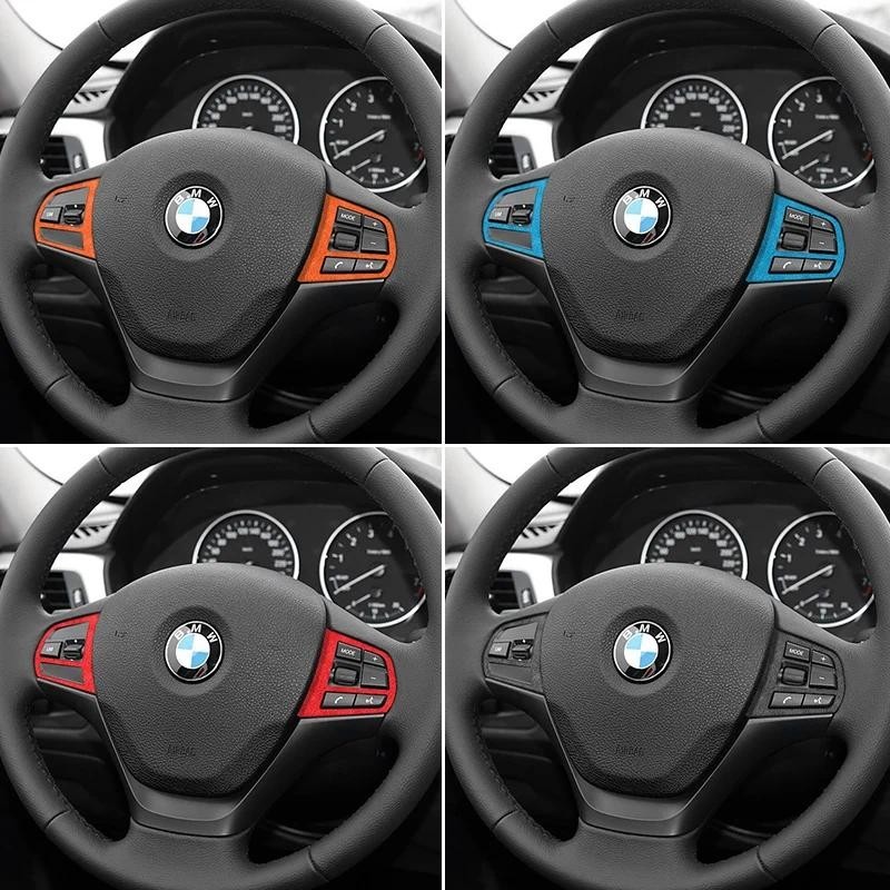 ทําจาก Alcantara สําหรับ BMW F20 F21 F30 F34 พวงมาลัยรถสติกเกอร์จัดแต่งทรงผมภายในรถอุปกรณ์ปรับแต่งปร