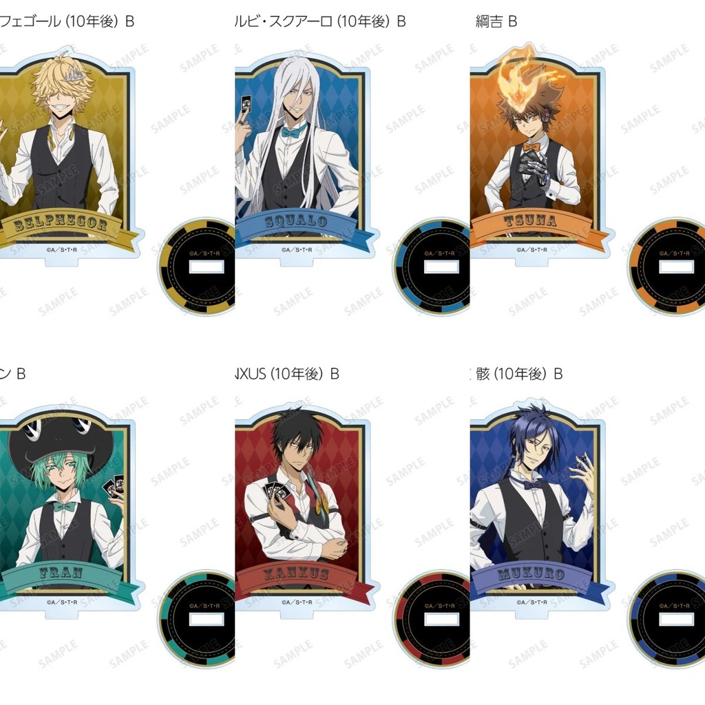 Standee อะนิเมะ Hitman Reborn ตกแต่ง Mica รุ่น 15 ซม.ตัวอักษร Tsuna Mukuro Xanxus Squalo สะสมโต๊ะศึก