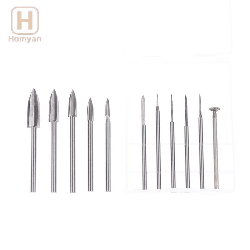 Tianyuaneee 5/6PCS HSS ไม้แกะสลักชุด Bit สําหรับเครื่องมือโรตารี่ Precision แกะสลักไม้, รากแกะสลัก, และนิวเคลียร์ Well