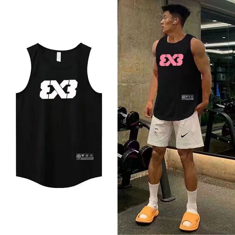 美式背心篮球速干透气宽松训练FIBA热身运动大师赛T恤赞助三对3v33.18American-style Basketball Vest, Quick-dry, Breathable, Loose-f
