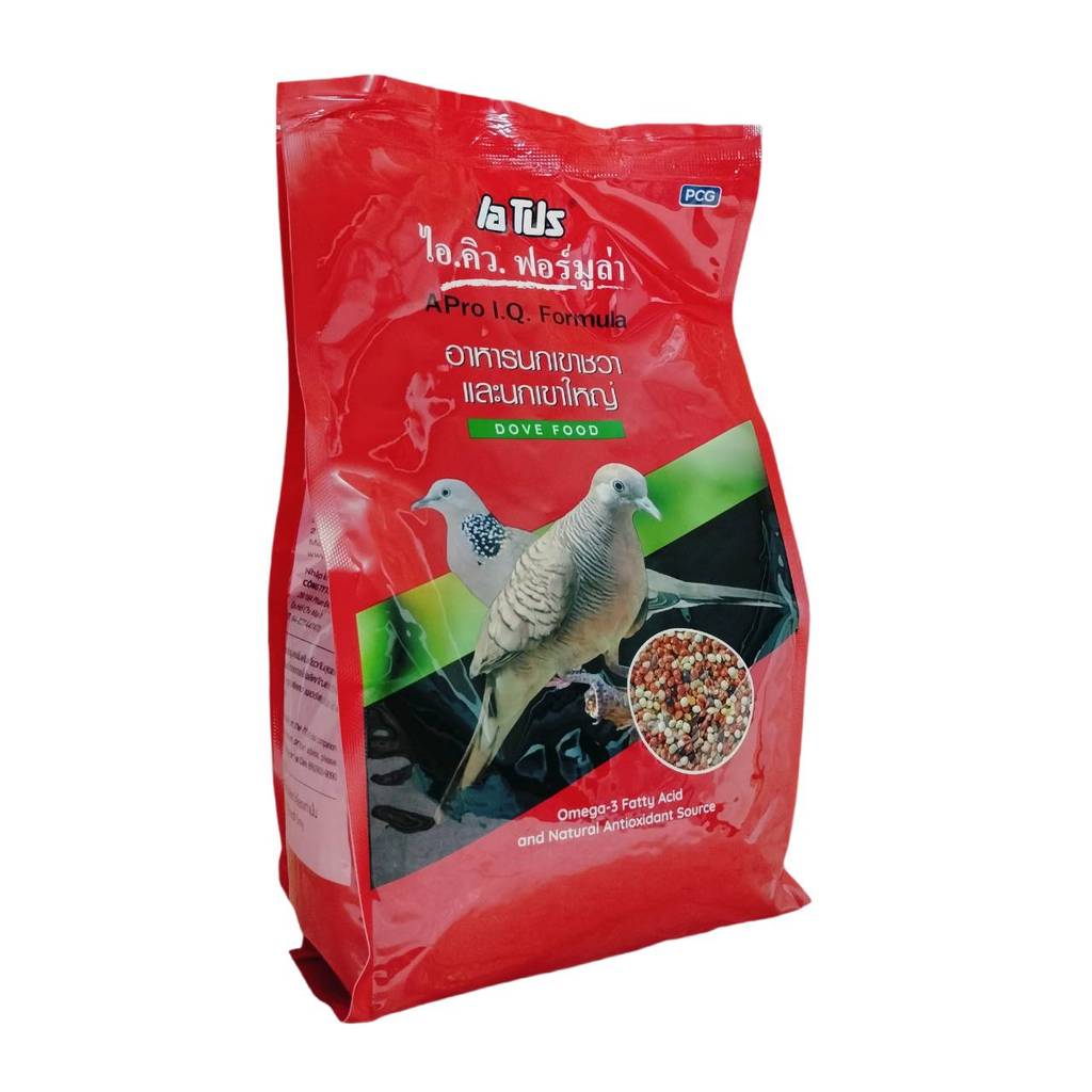 อาหารนก สูตรเสริมแร่ธาตุ วิตามิน APro I.Q. Formula สำหรับนกเขาชวาและนกเขาใหญ่ 1 กก.