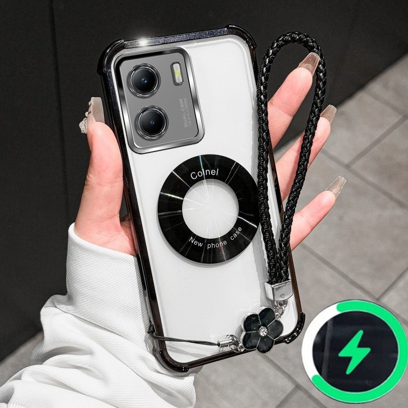 เหมาะสําหรับ Vivo Y15A Y15S Y10 Y01 เคสโทรศัพท์เปลือกนิ่มโปร่งใสพร้อมสายคล้องมือเรียบง่ายและกันกระแท