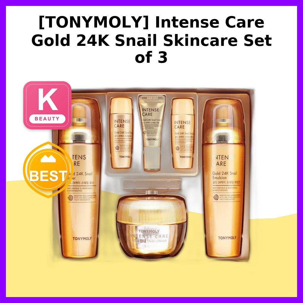 [TONYMOLY] Intense Care Gold 24K Snail Skincare Set 3 / Korean Skincare Set / 24K Gold Snail by mira
