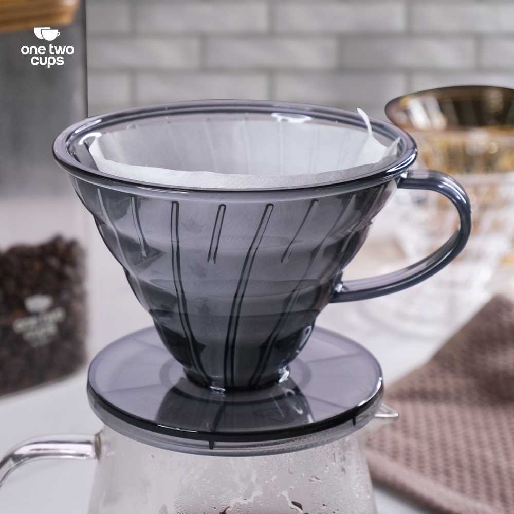 V60 Coffee Dripper พลาสติกใสเครื่องมือชงกาแฟด้วยตนเอง, ทนความร้อน V60 Coffee Dripper - KP-15