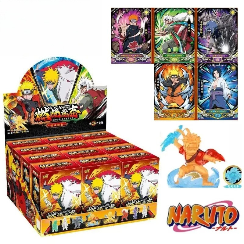 Kayou NARUTO BIG Blind box(12 กล่องเล็ก) Series มินิตุ๊กตาตัวเลขยาง Chakra โหมด Sasuke Gaara Kurama Shikamaru ของเล่นของขวัญวันเกิด
