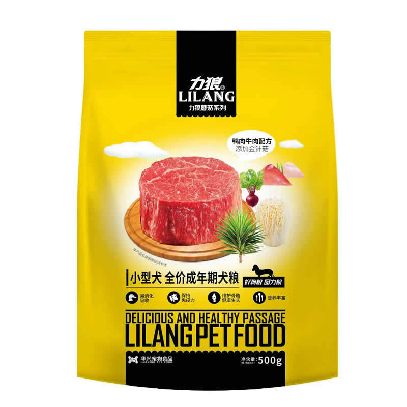 Lilang Wolf Tu Small Dog Adult Dog Food 500g Full Price Dog Food Enoki Mushroom Beef Roll Dog Food P
