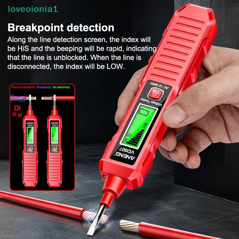 loveoionia1 One-word Induction แบบพกพา 50/60Hz สมาร์ทไฟฟ้าปากกาเครื่องทดสอบ NCV Sensor AC 12-300V No