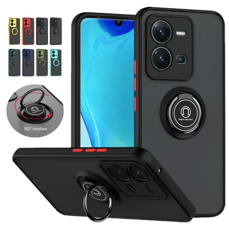เกราะเคสโทรศัพท์เหมาะสําหรับ VIVO V29 Lite Y78 5G Y36 Y35 Y02 Y22 Y22S ฝาครอบแหวนผู้ถือแม่เหล็กขาตั้