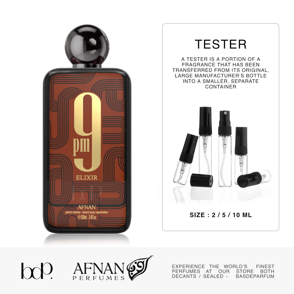 9 PM Elixir (TESTER แบ่งขาย) น้ำหอมอาหรับ UAE จาก Afnan