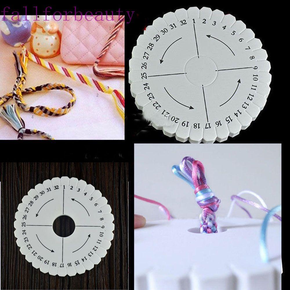 FALLFORBEAUTY Disc Disk ถาดถักทอประดับด้วยลูกปัดแผ่น/Disk DIY รอบ Kumihimo