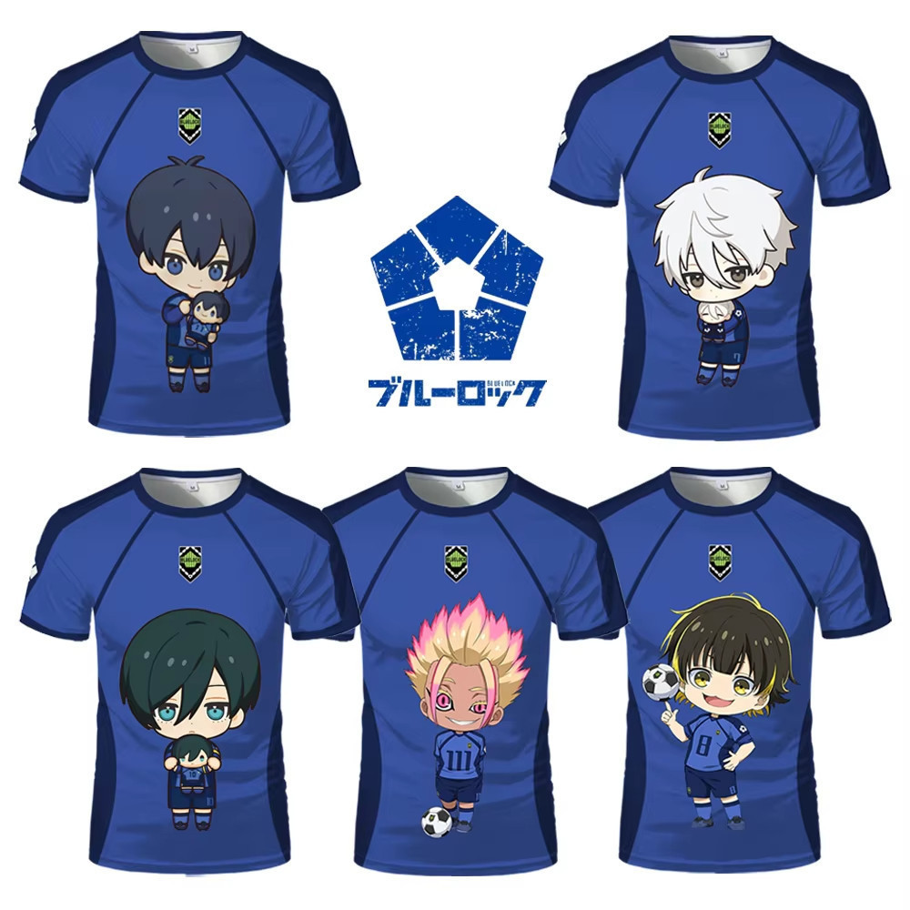 เสื้อยืดลายการ์ตูน Blue Lock Anime Isagi Nagu เหมาะสำหรับทั้งผู้ใหญ่และเด็ก