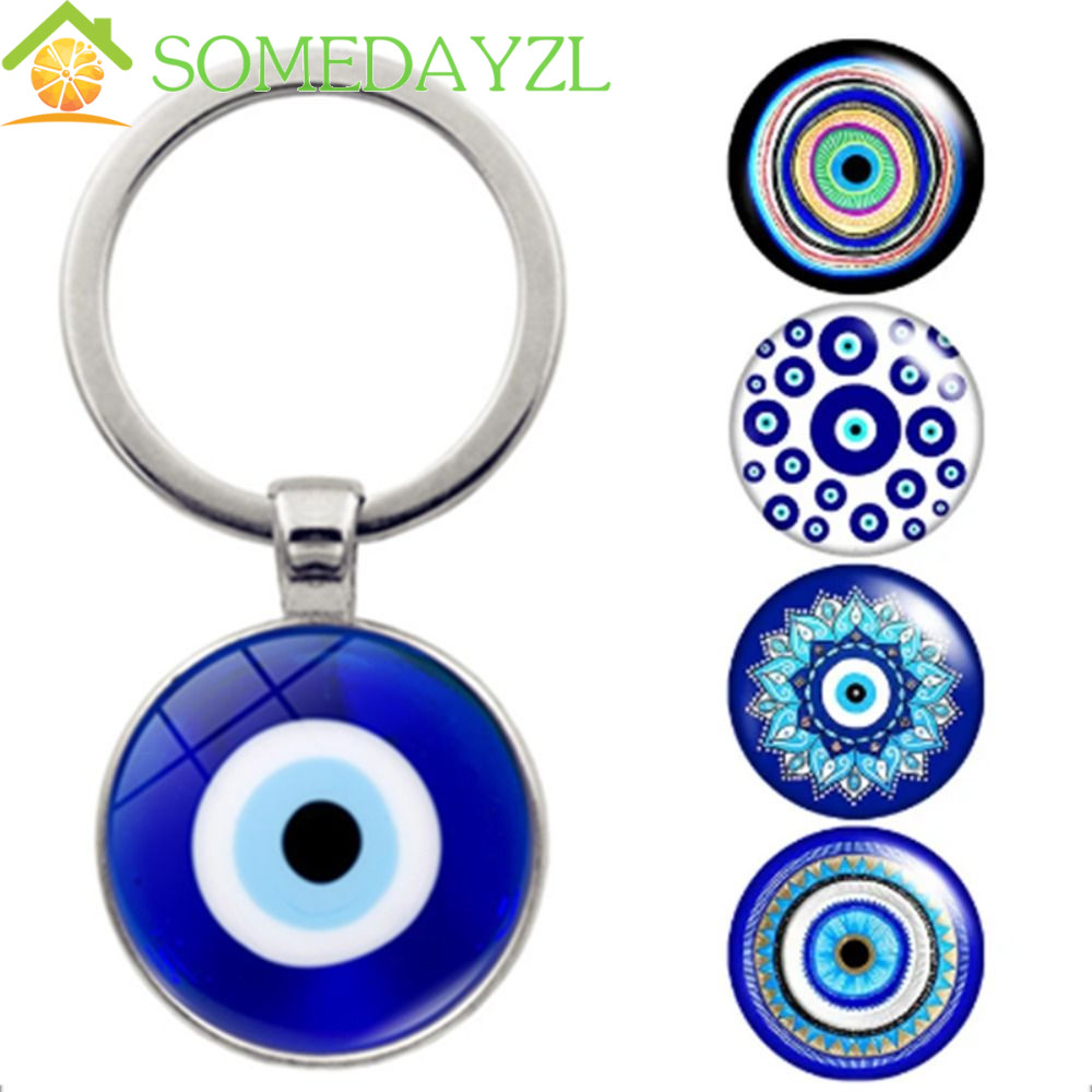 SOMEDAYZL Blue Evil Eye จี้, ตุรกีอินเทรนด์ Evil Eye พวงกุญแจ, Evil Eye ลูกปัดพวงกุญแจ Blue Evil Eye