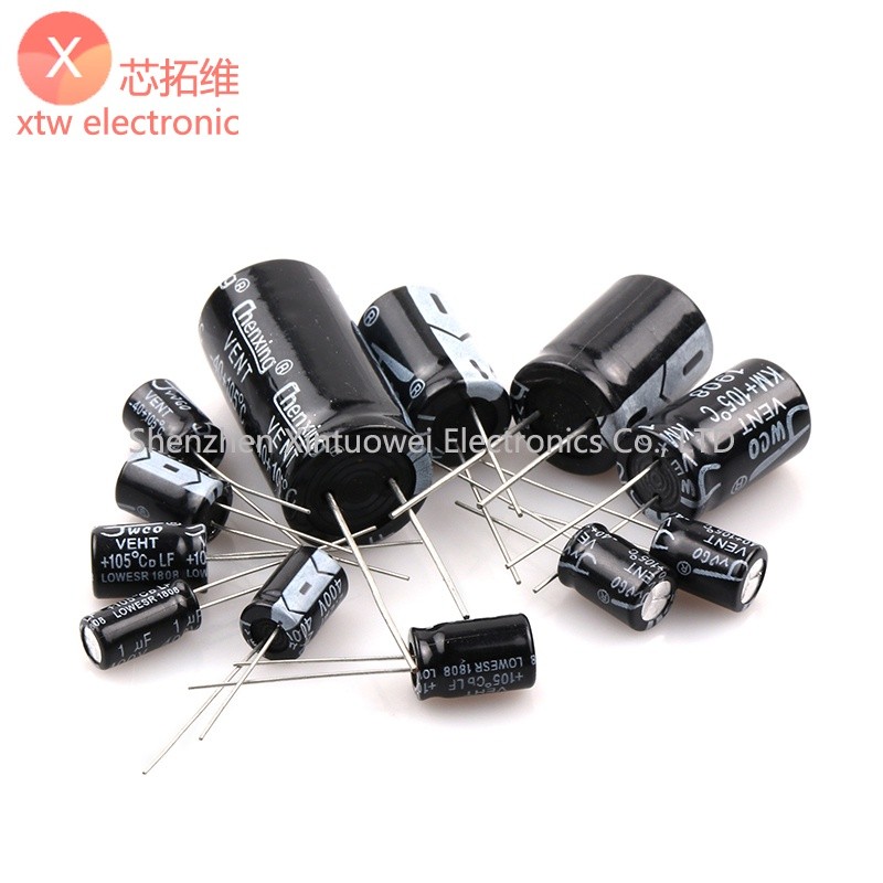 (10-50 ชิ้น) อลูมิเนียม Electrolytic Capacitor 50V 0.47UF 3.3UF 4.7UF 10UF 100UF 220UF 470UF 1000UF 2200UF Radial Capacitor In-line DIP องค์ประกอบ