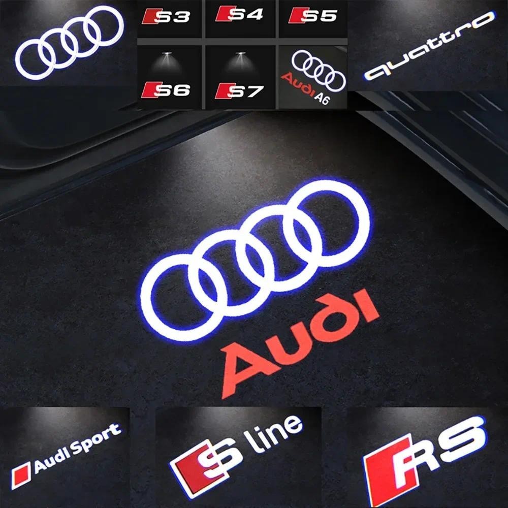 Led รถประตูโลโก้ยินดีต้อนรับสําหรับ Audi A4 B5 B6 B7 B8 B9 A1 A3 8V 8P 8L A6 C5 C6 C7 A5 A7 A8 Q3 Q5