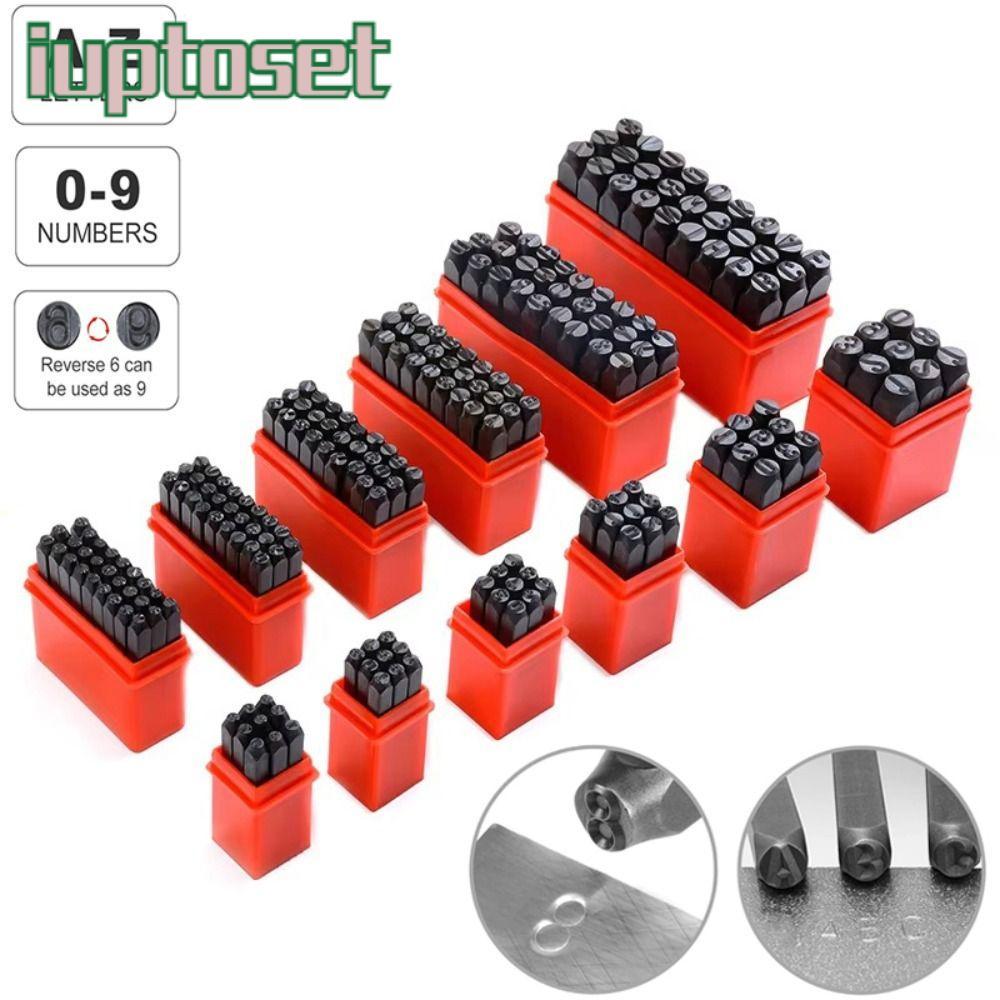 IUPTOSET Letter & Number Stamp Punch, เหล็กพร้อมพลาสติก Digital Letter Stamp, เครื่องมือปั๊ม 3-12.5 