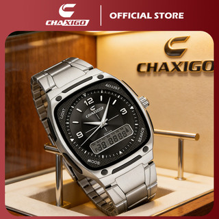CHAXIGO Jam Tangan Pria Multifungsi 6137-1 Kaca Mineral Tahan Air 30m Desain Modern & Klasik Tali Baja Tahan Karat Garansi 12 Bulan