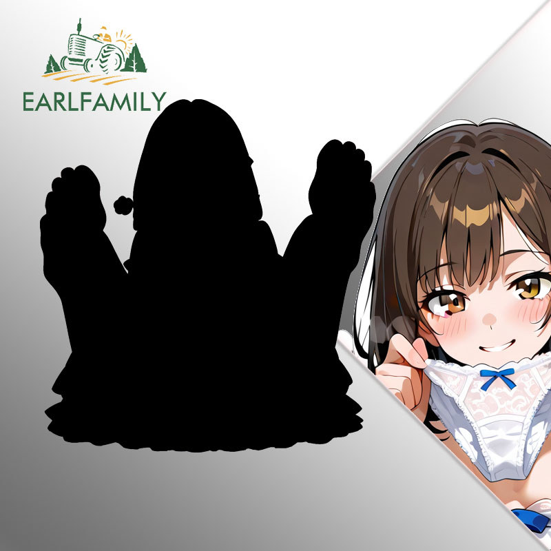EARLFAMILY อะนิเมะสาวรถสติกเกอร์ที่น่าสนใจกระจกรูปลอกอุปกรณ์เสริมกราฟิกเหมาะสําหรับไฟฟ้าอัตโนมัติ