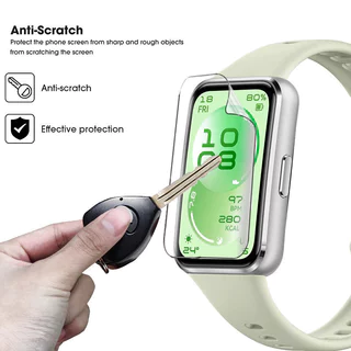 กระจกนิรภัย /นุ่ม เยื่อหุ้ม for Huawei Band 11 11 Pro แผ่นป้องกันหน้าจอ ฝาครอบป้องกันขอบ for Huawei Band 10 9 8 7 NFC