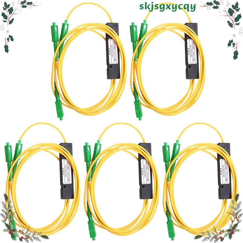 Fiber Optic Splitter SC 1X2 Singlemode FBT 5pcs Tapered Box Fiber Optical Splitter Fiber Optic Pigta