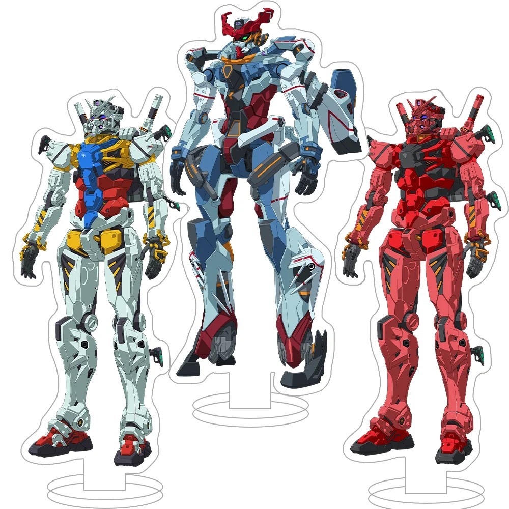 Standee Gundam GquuuX Mica รุ่น Anime Mobile Suit โต๊ะเรียนตกแต่งของขวัญพัดลม Gundam Zaku Guncannon 