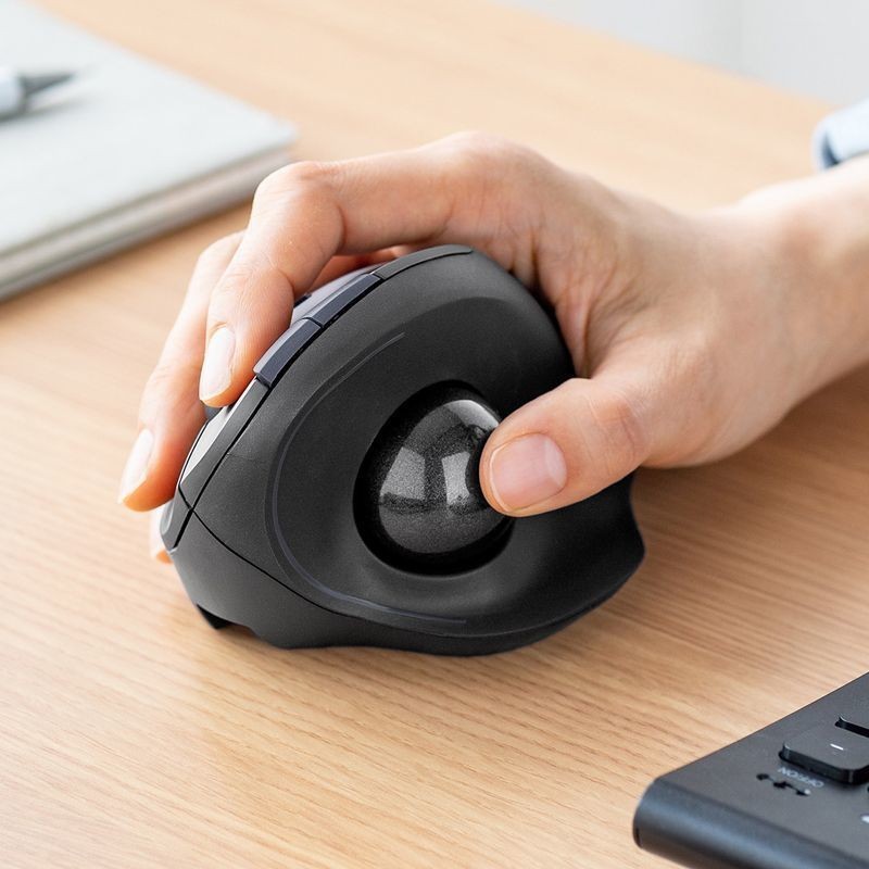SANWA Trackball Mouse สไตล์เออร์โกโนมิก ใช้งานเงียบ มีกริป.VERTICALสำหรับการทำงานแบบCAD