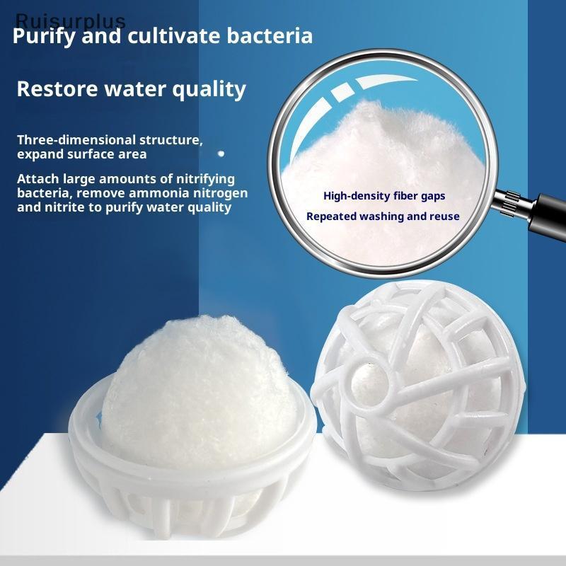 [Rui-t] 10 ชิ้นตู้ปลากรองผ้าฝ้าย Magic Ball ฟองน้ํา Nitrification ถังปลากรอง Bio Ball กลางแจ้ง Pond 