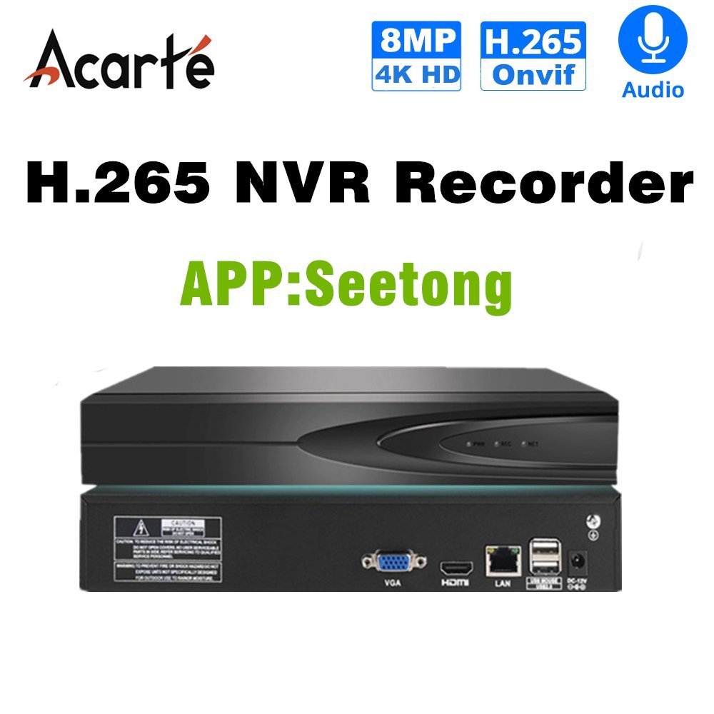 Acarte 9CH/16CH H.265 NVR Recorder 4k CCTV Network Video Recorder